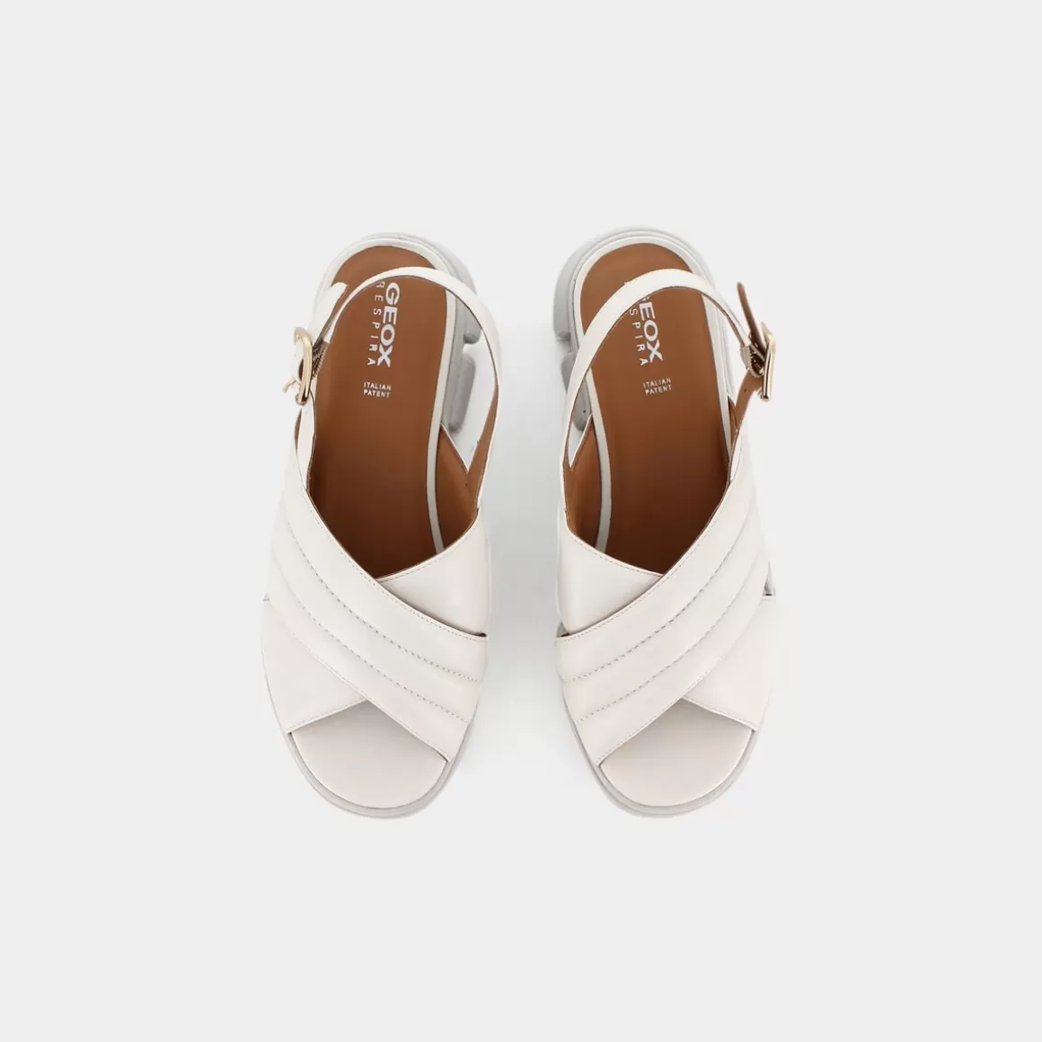 Sandales GEOX Lisbona D35Psa en cuir beige sable – Modèle confortable printemps-été avec semelle respirante