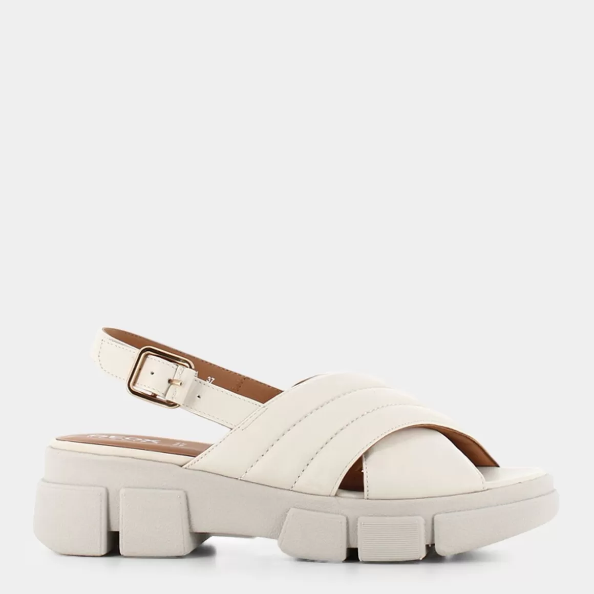 Sandales GEOX Lisbona D35Psa en cuir beige sable – Modèle confortable printemps-été avec semelle respirante