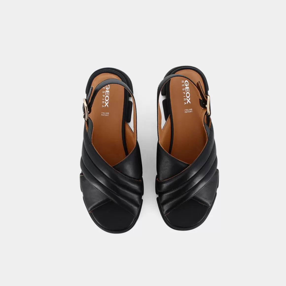 Sandales GEOX Lisbona Noir - Modèle D35Psa Confortables & Respirantes | Cuir Souple Mat pour Marche Légeres
