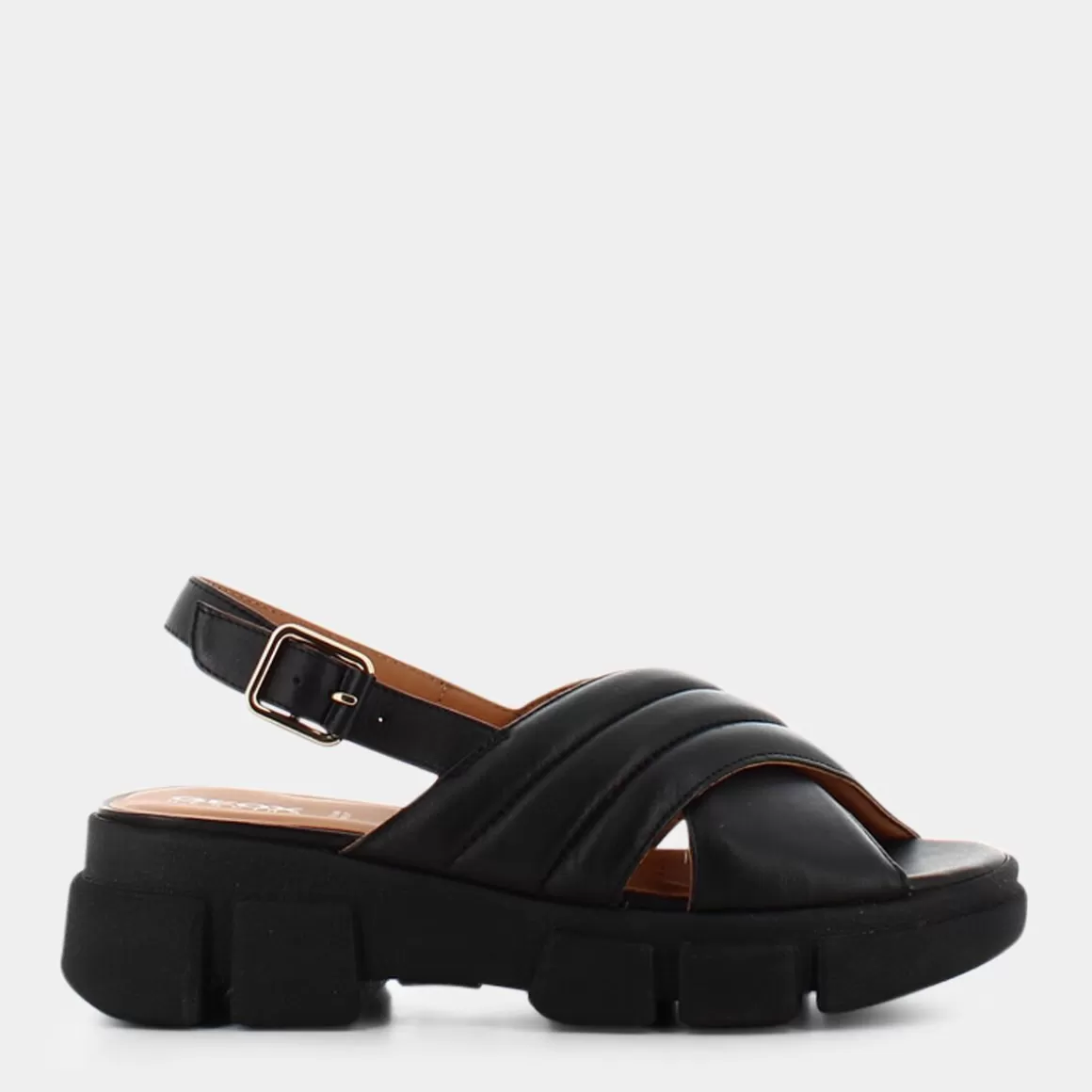 Sandales GEOX Lisbona Noir - Modèle D35Psa Confortables & Respirantes | Cuir Souple Mat pour Marche Légeres