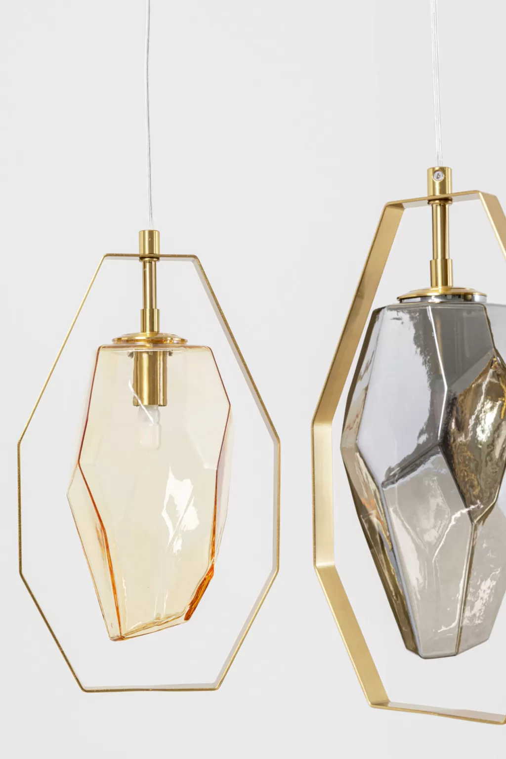 Lustre suspendu Diamond Fever en laiton - Éclairage raffiné pour salle à manger | 110 cm | Collection exclusive KARE Design