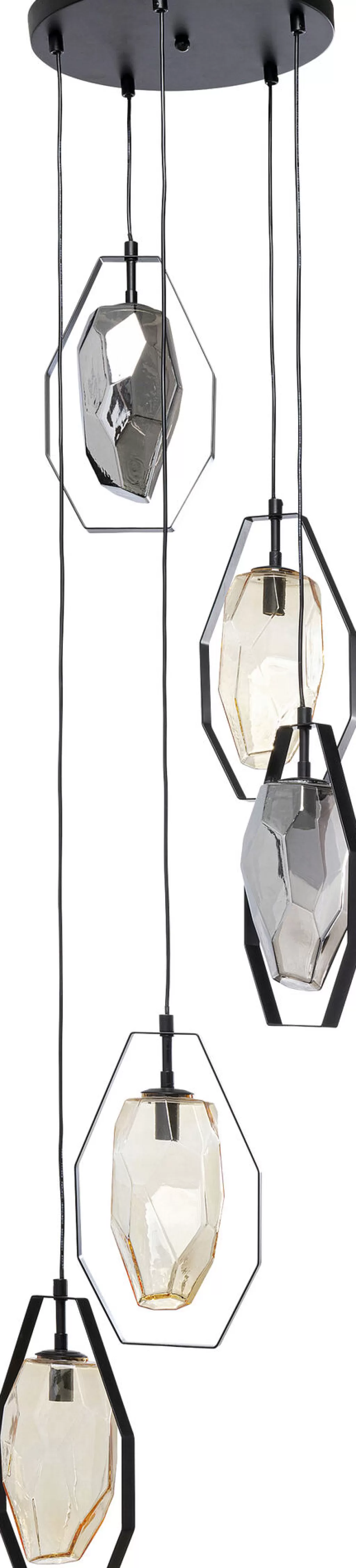 Lustre suspendu design KARE - Diamant Fever en spirale, noir moderne, diamètre 42 cm