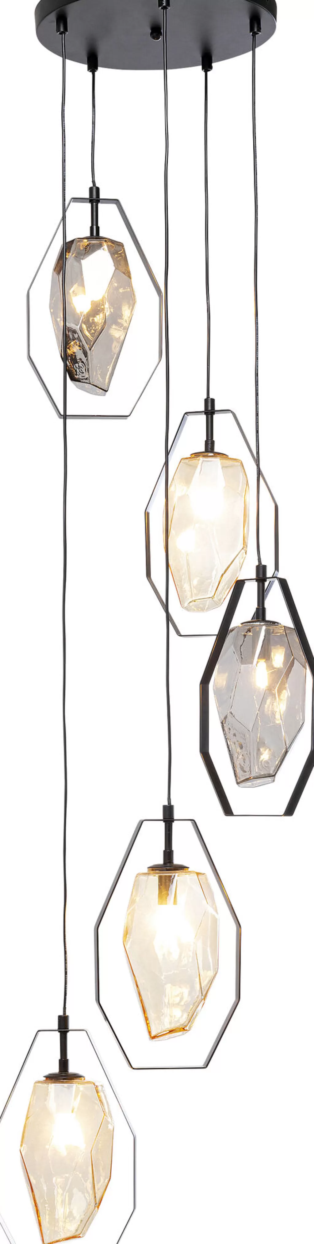Lustre suspendu design KARE - Diamant Fever en spirale, noir moderne, diamètre 42 cm
