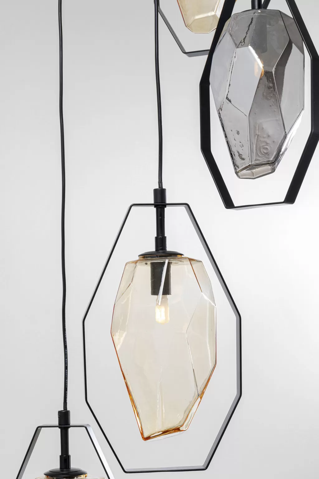 Lustre suspendu design KARE - Diamant Fever en spirale, noir moderne, diamètre 42 cm