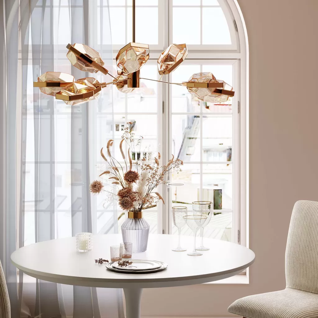 Lustre suspendu design UFO en laiton doré - Collection Diamond Fever - KARE Design - Diamètre 106 cm