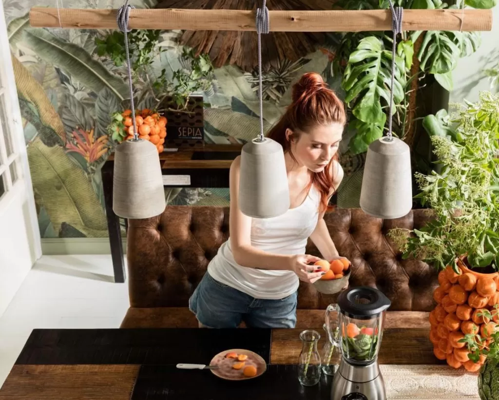 Luminaire Suspendu Design Béton Tre par KARE - 120cm pour Salle à Manger Élégante