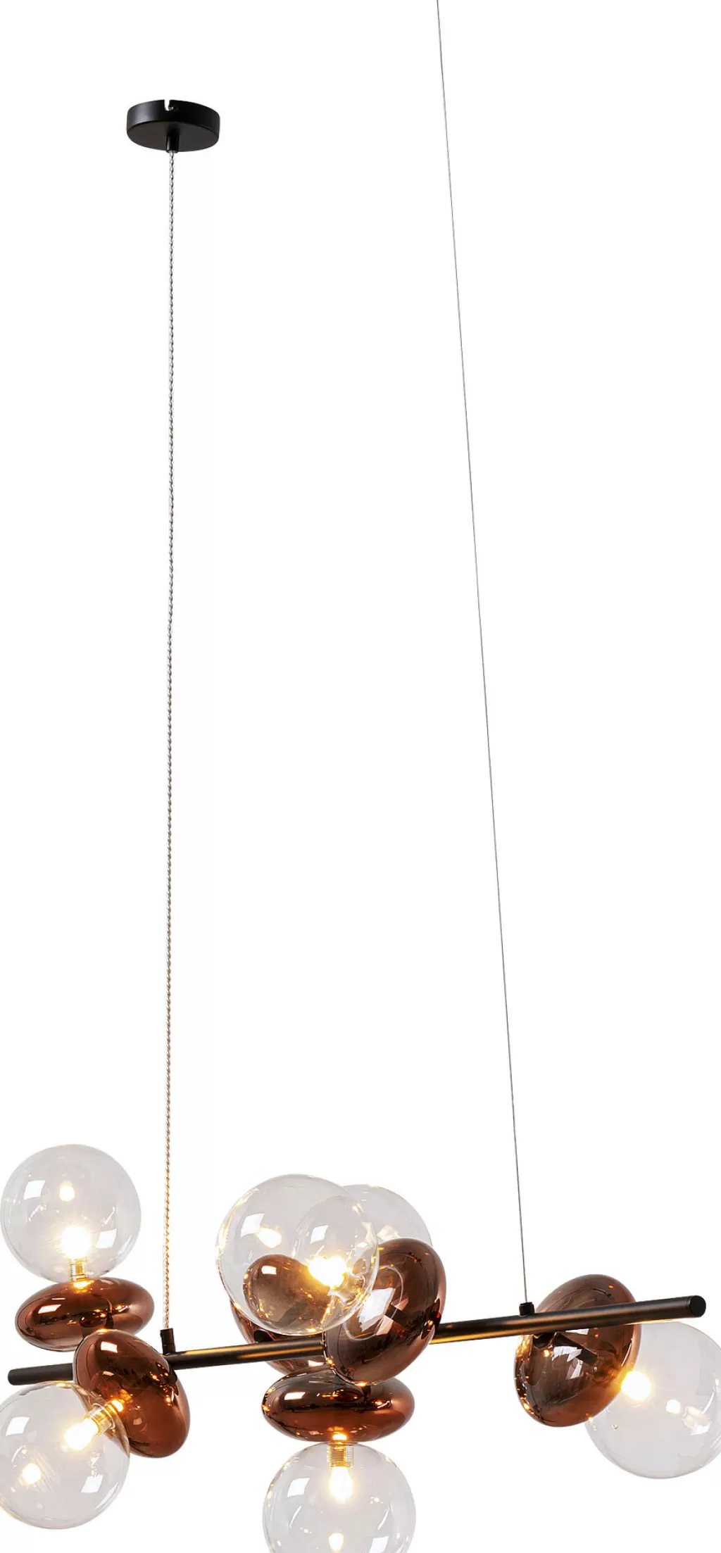 Lustre suspendu design Double Bulle en cuivre - 115 cm - Collection élégante KARE Design
