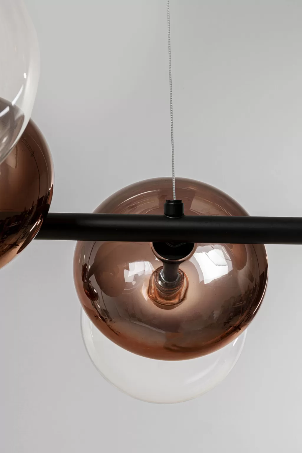 Lustre suspendu design Double Bulle en cuivre - 115 cm - Collection élégante KARE Design