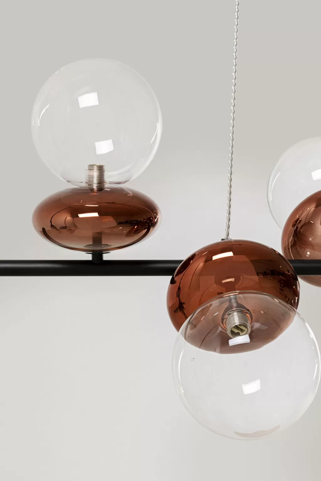 Lustre suspendu design Double Bulle en cuivre - 115 cm - Collection élégante KARE Design