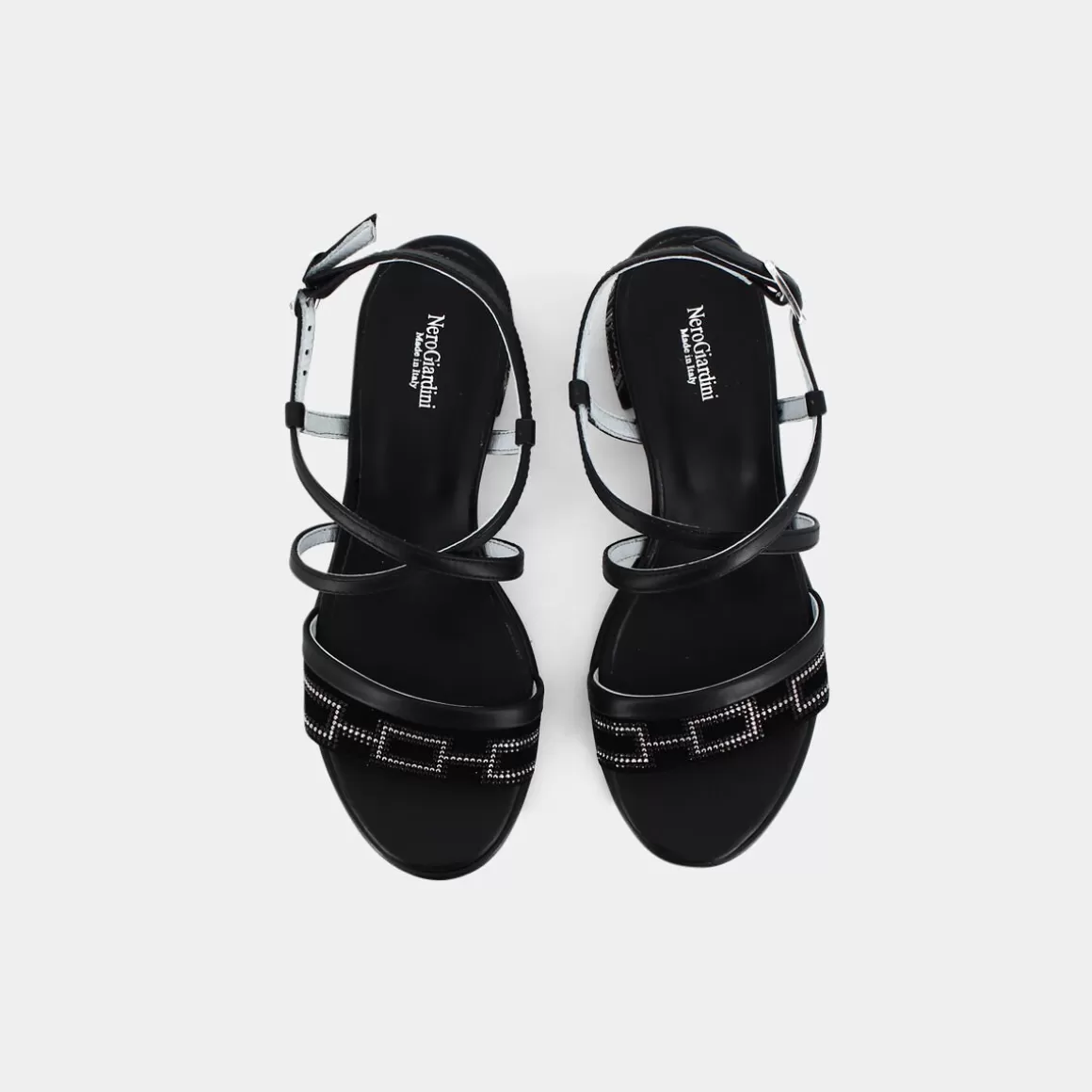 Élégantes Sandales Femme Confortables par NERO GIARDINI (Modèle E012262D) - Noir à Prix Doux