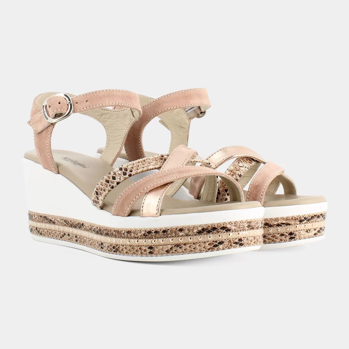 Sandales Élégantes NERO GIARDINI en Cuir Beige Platine - Modèle E115780D à Prix Économique