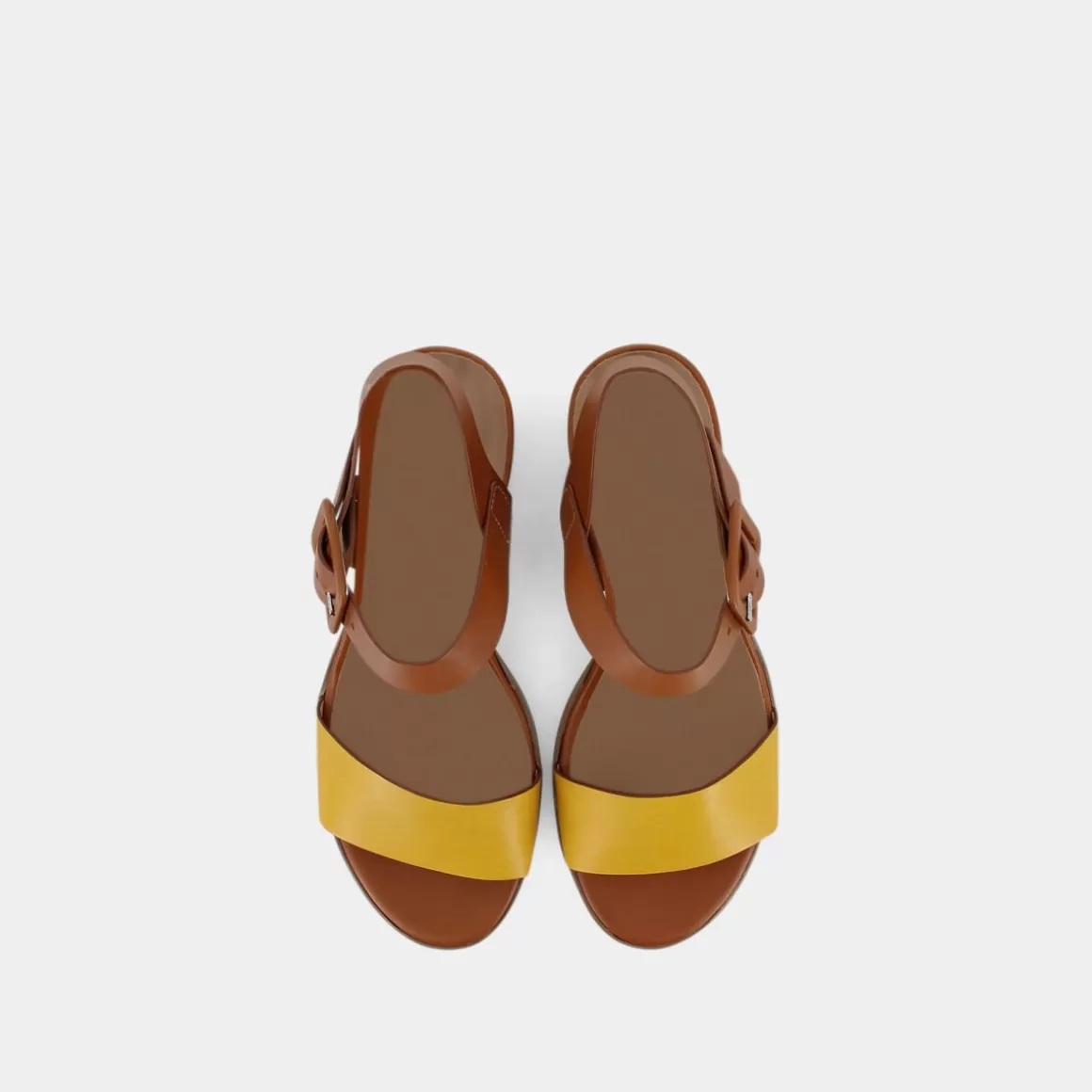 Sandales NERO GIARDINI Confortables en Cuir Souple - Modèle E218654D Jaune Doré à Petit Prix