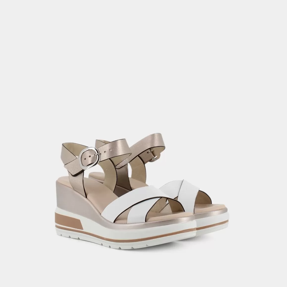 Sandales NERO GIARDINI Printemps-Été - Modèle E218737D en Cuir Souple Blanc Immaculé