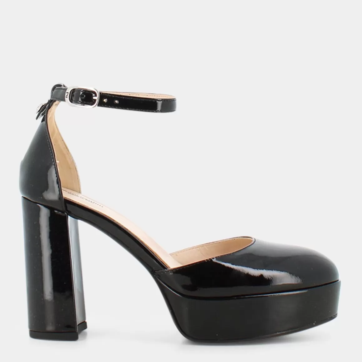 Sandales Plateforme Élégantes NERO GIARDINI - Modèle E307060 en Cuir Souple Noir | Confort Printemps-Été 2024 | Style Urbain Intemporel