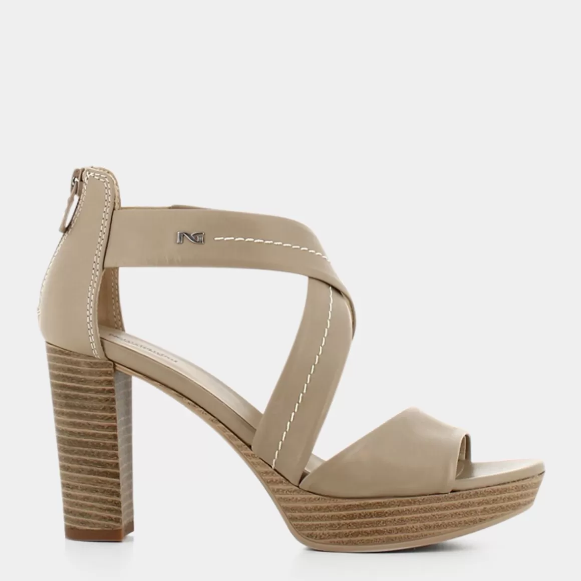 Sandales NERO GIARDINI en cuir beige sable - Modèle E307500D en promotion exclusive
