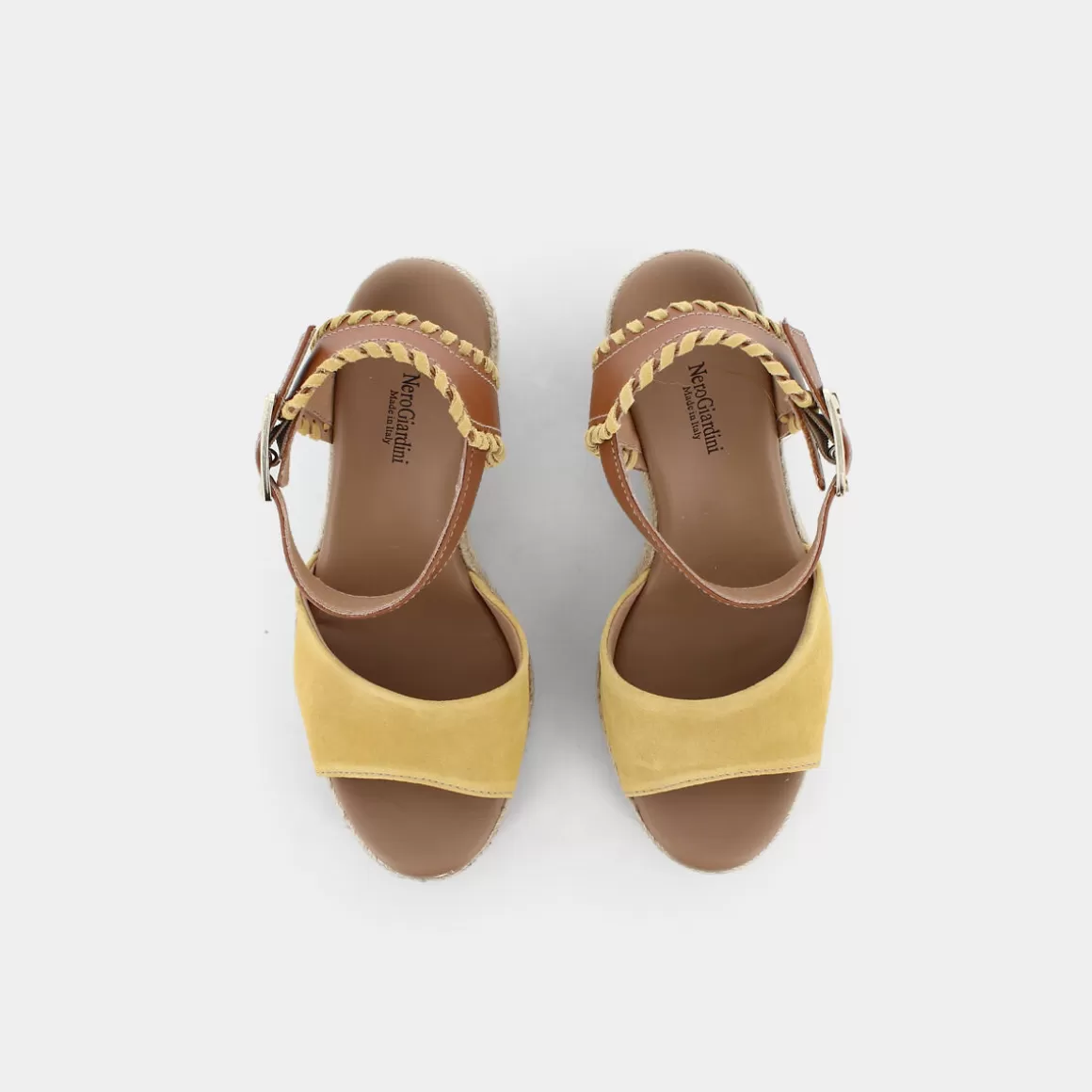 Sandales NERO GIARDINI Printemps-Été - Modèle E307640D Jaune Soleil avec semelle ergonomique - Promotion exclusive