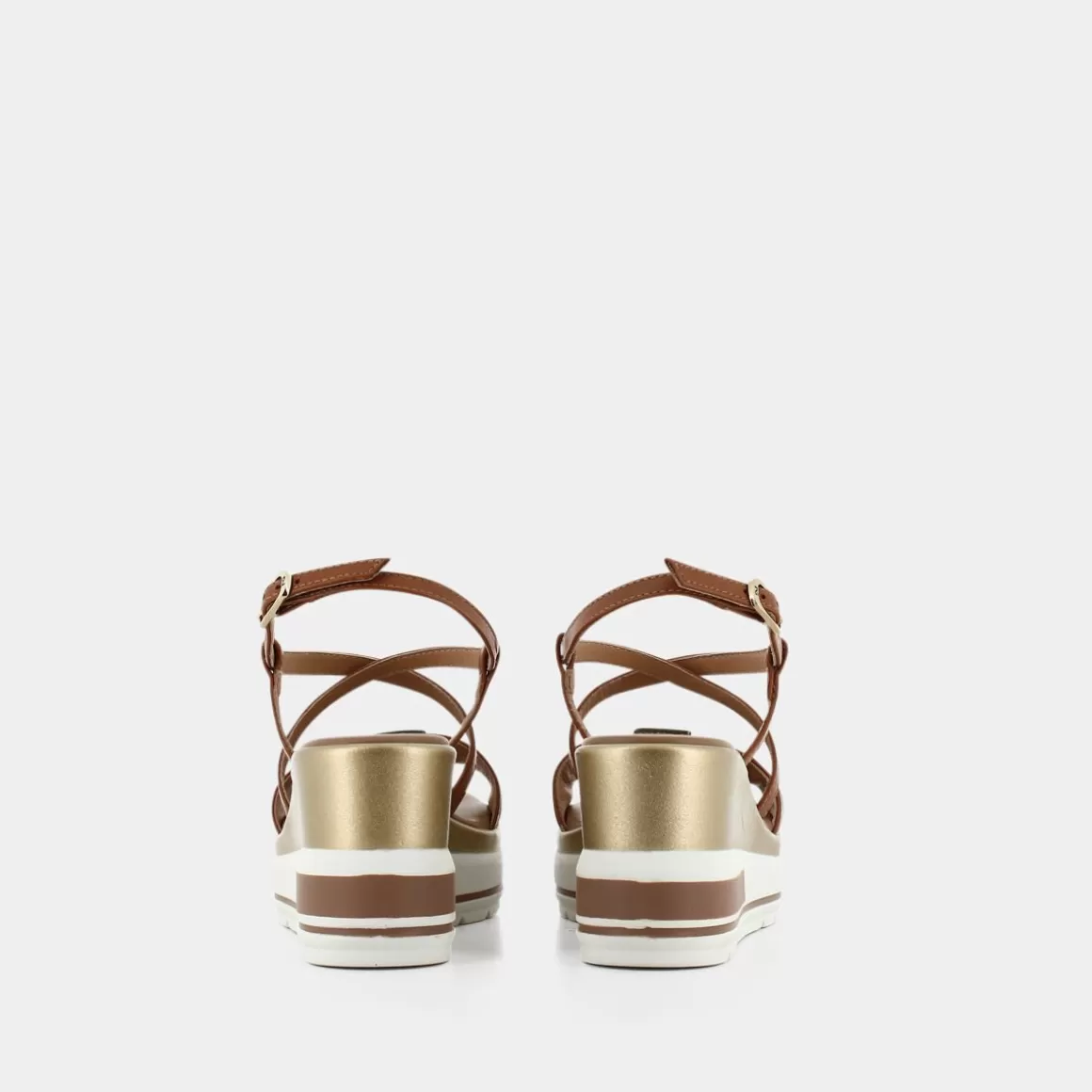 Sandales NERO GIARDINI en cuir cognac - Promotion éclair -30% | Modèle confortable printemps-été E307701D