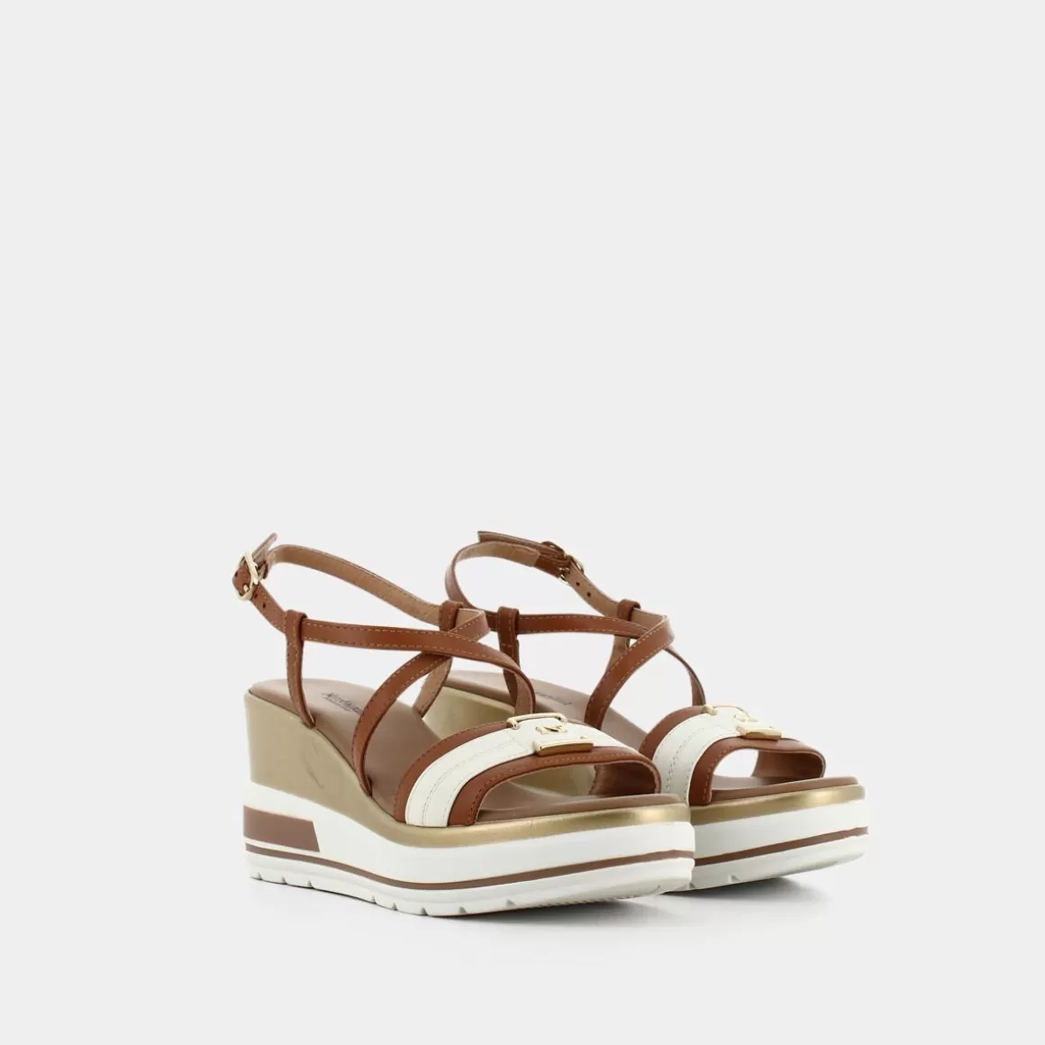 Sandales NERO GIARDINI en cuir cognac - Promotion éclair -30% | Modèle confortable printemps-été E307701D