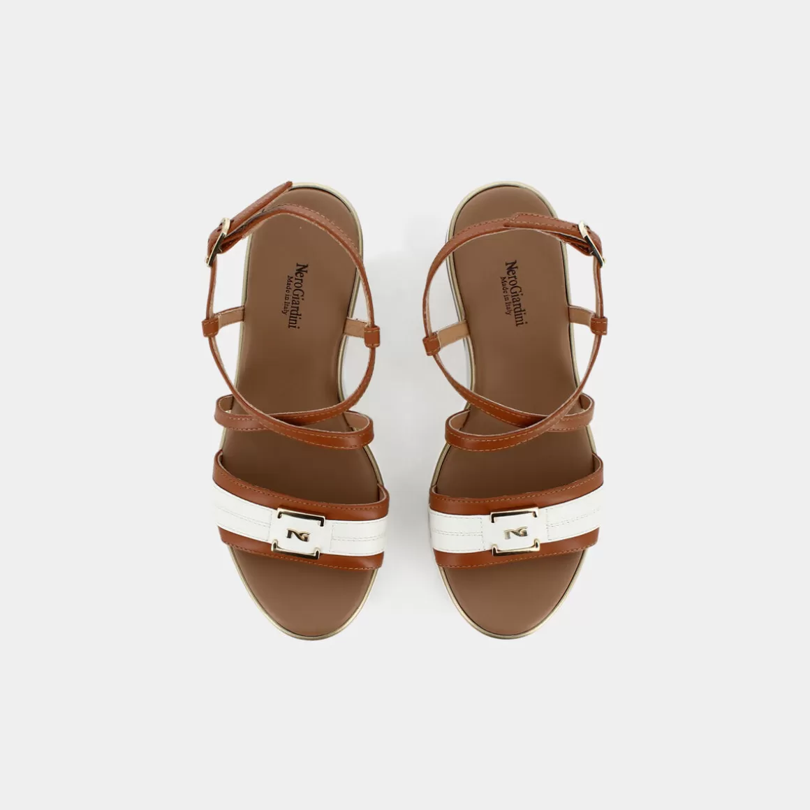 Sandales NERO GIARDINI en cuir cognac - Promotion éclair -30% | Modèle confortable printemps-été E307701D