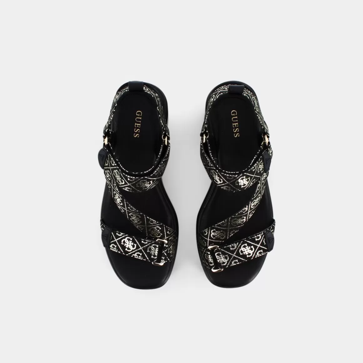GUESS Sandales Fal04 Platine - Modèle Élégant Noir en Promotion Limitée | Chaussures Femme Printemps-Été 2024