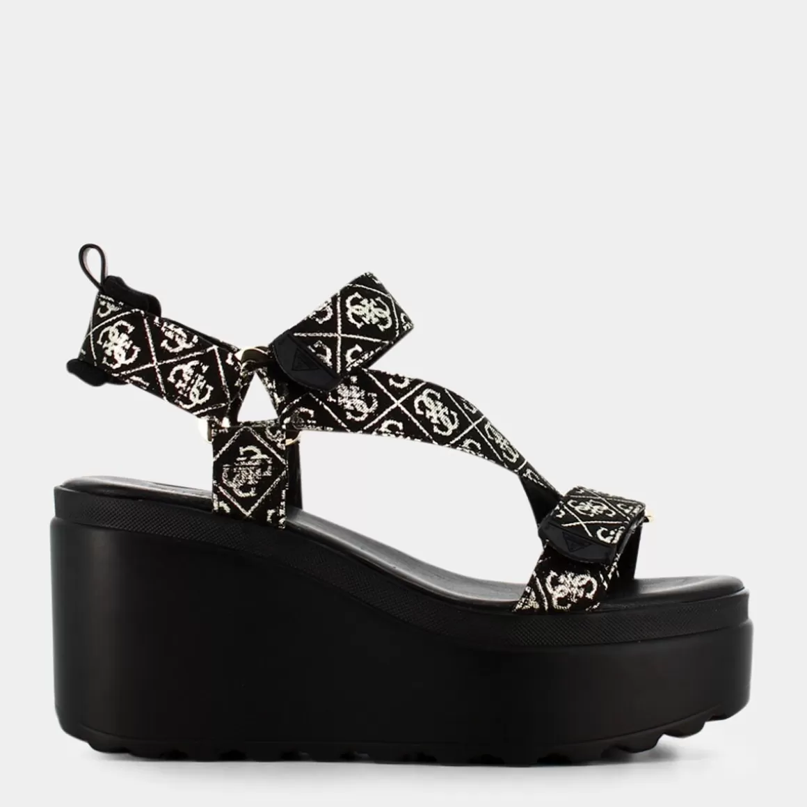 GUESS Sandales Fal04 Platine - Modèle Élégant Noir en Promotion Limitée | Chaussures Femme Printemps-Été 2024