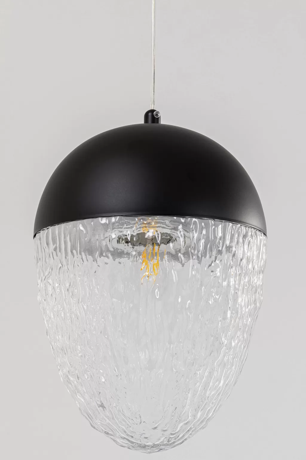 Suspension design Frozen - Abat-jour noir mat diamètre 20 cm - Collection KARE