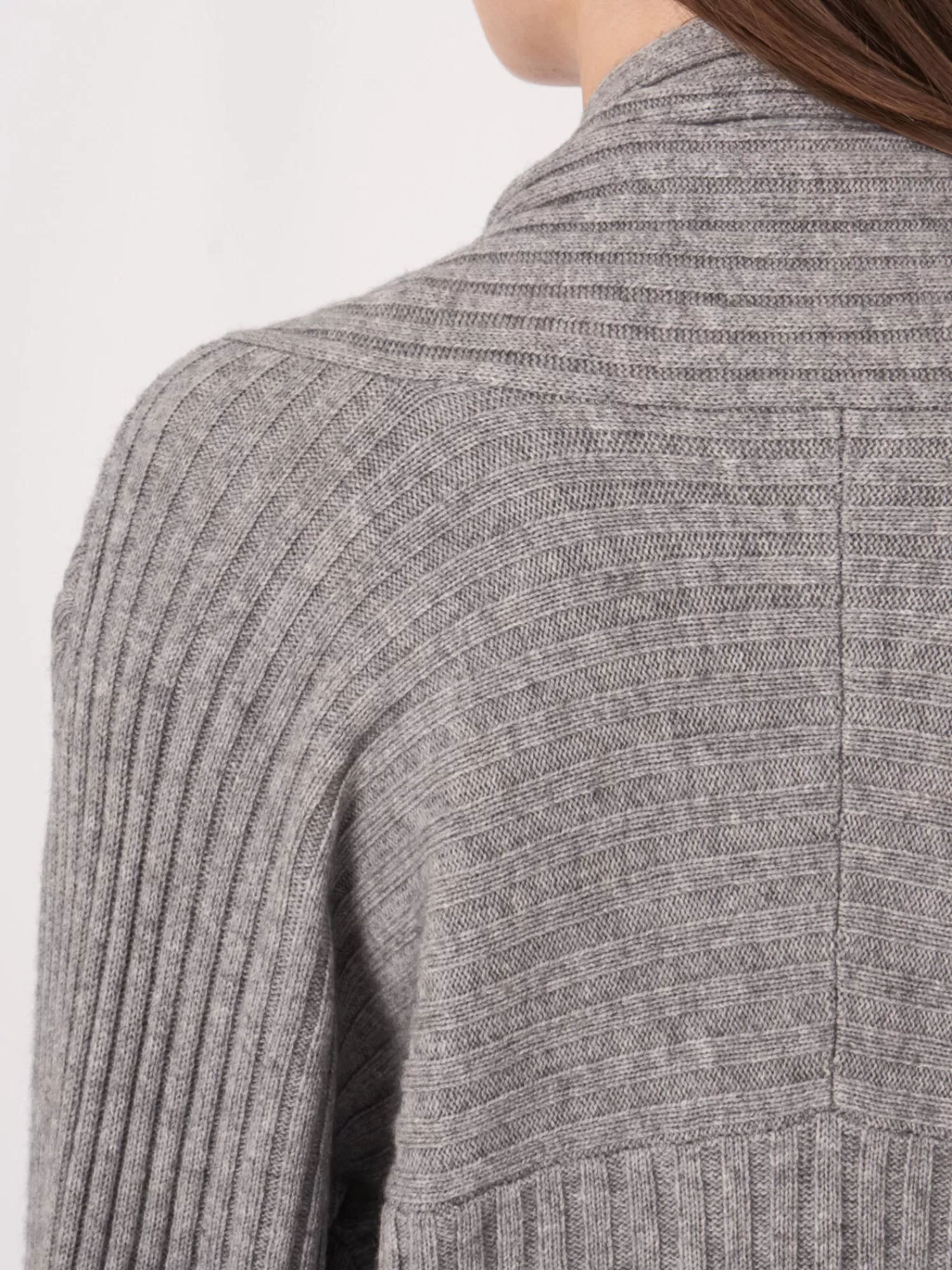 Veste Femme Élégante à Col Montant - Tissage Côtelé Moderne avec Manches 3/4 Reversées, Coupe Ouvert Tendance pour Tenue Décontractée Chic