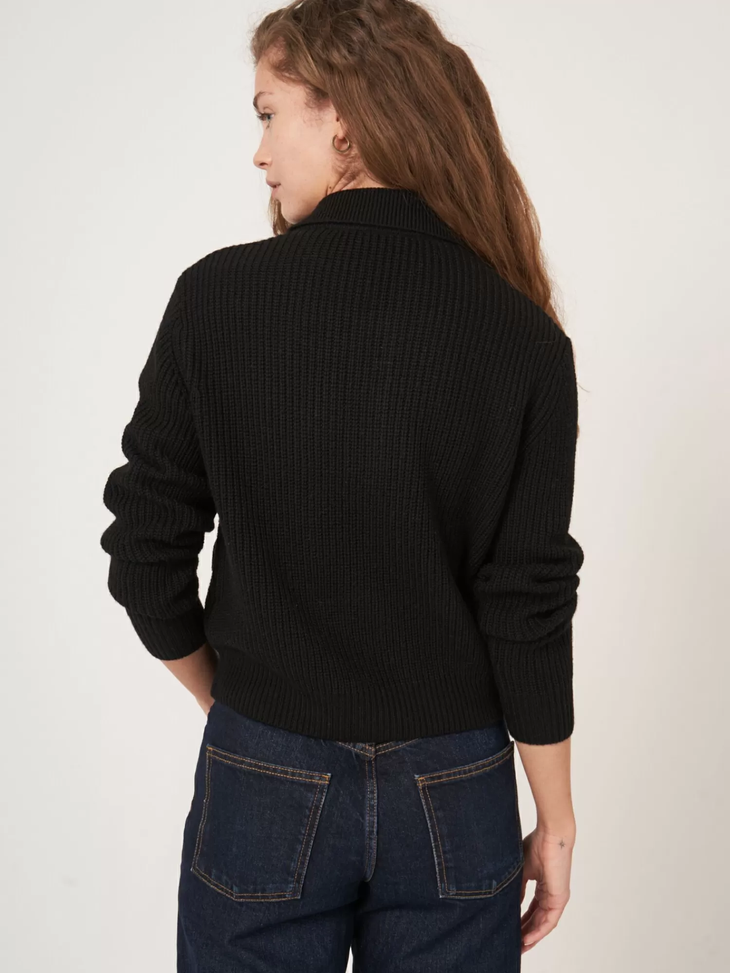 Gilet Femme en Laine Mérinos - Col Polo Élégant pour Tenue Décontractée