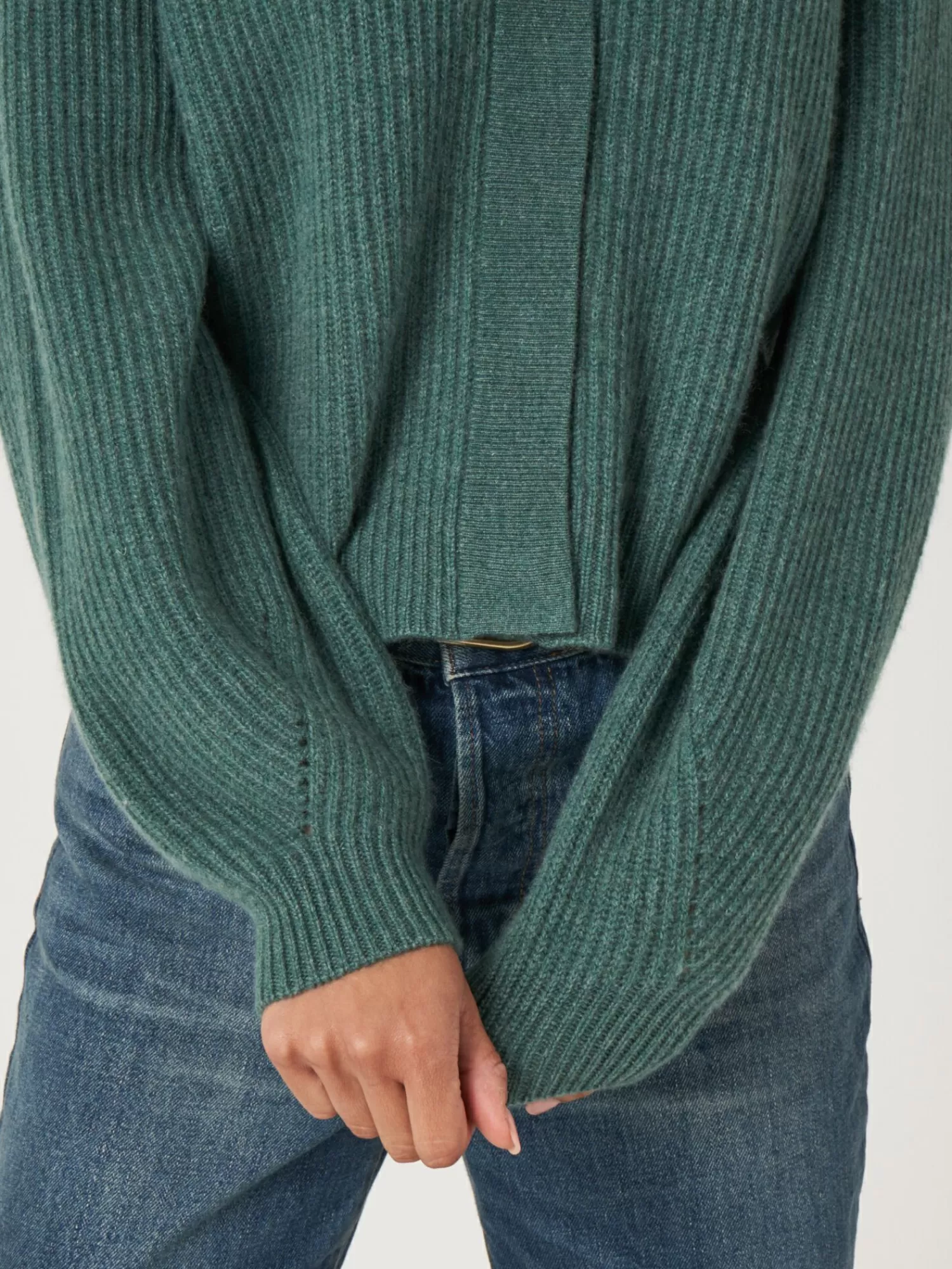 Cardigan Femme en Cachemire à Côtes - Manches Bouffantes Douces et Légeres, Pullover Élégant pour Tenue Décontractée, Confort Optimal Détails Élégants - Prix Abordable