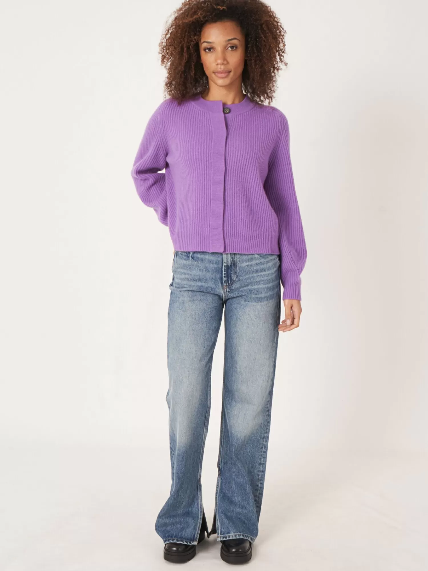 Cardigan Femme en Cachemire Doux - Manches Ballon Élégantes pour Tenue Décontractée