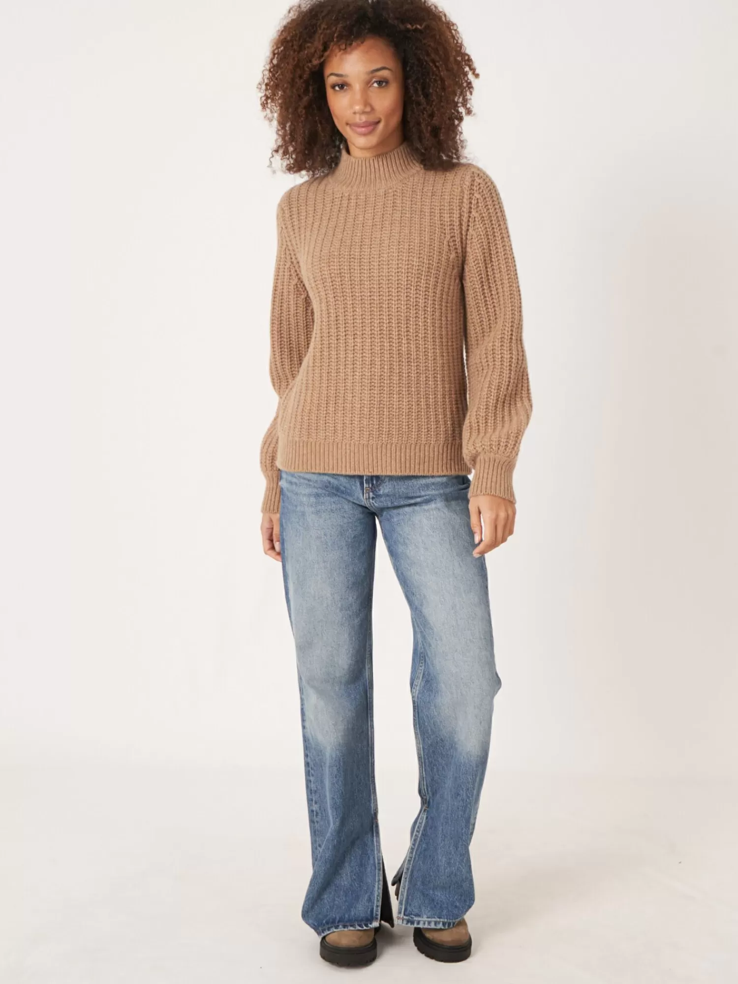 Pull femme en cachemire doux - Maille côtelée épaisse - Idéal pour un look chic et confortable - Prix attractif