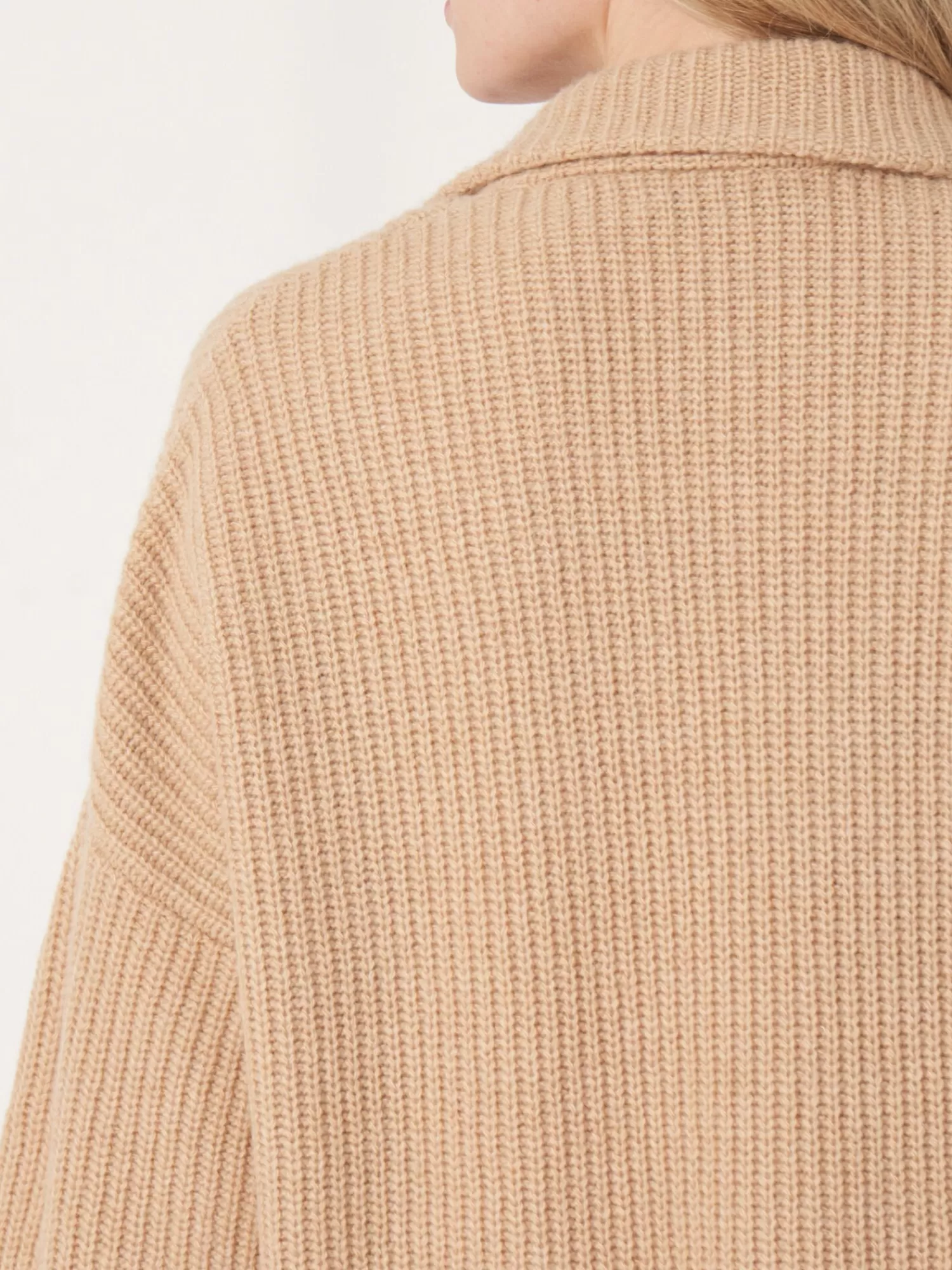 Gilet Femme Élégant Mi-Long en Maille Côtelée avec Col Revers Décontracté