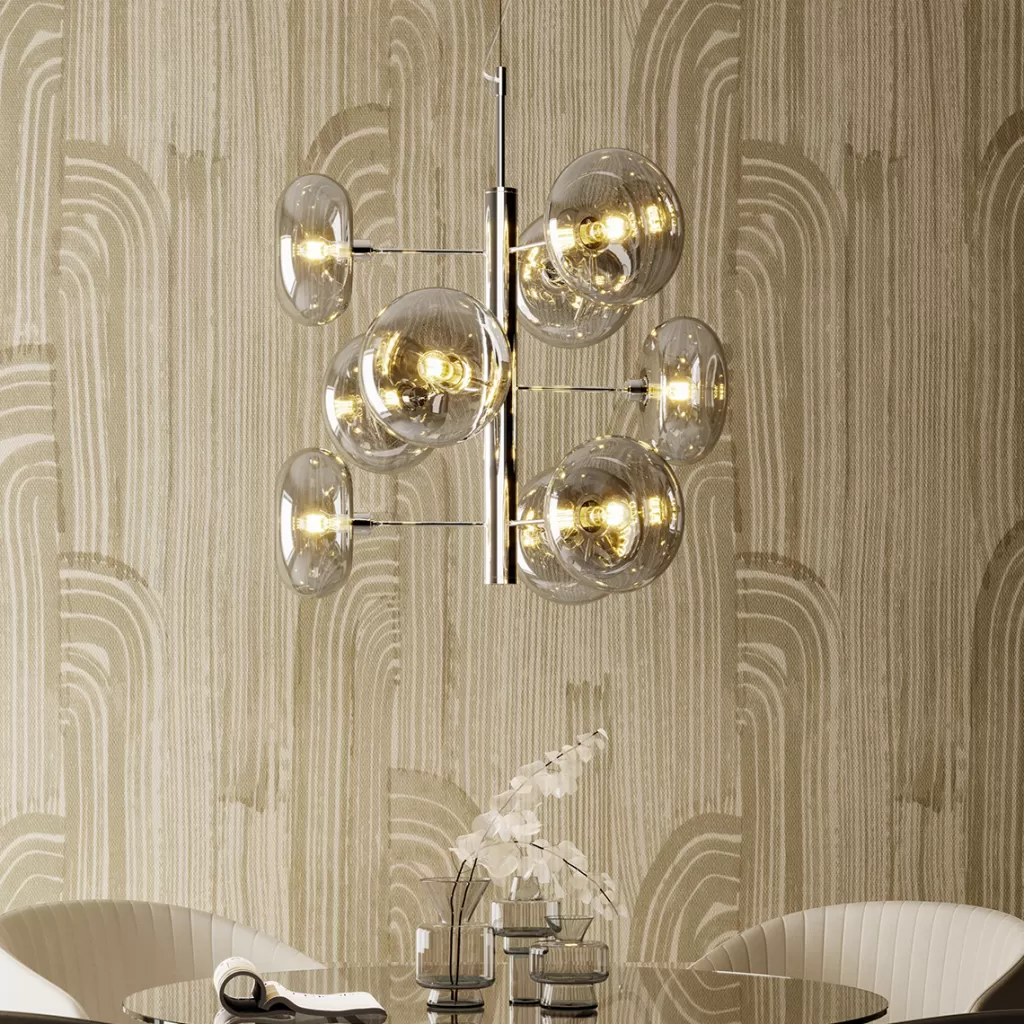 Lustre suspendu design moderne KARE - Finition chromée brillante pour intérieur élégant