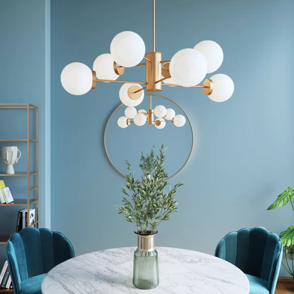 Lustre suspendu Heavenly en or de KARE Design - Diamètre 98 cm, éclairage d'exception pour intérieur raffiné