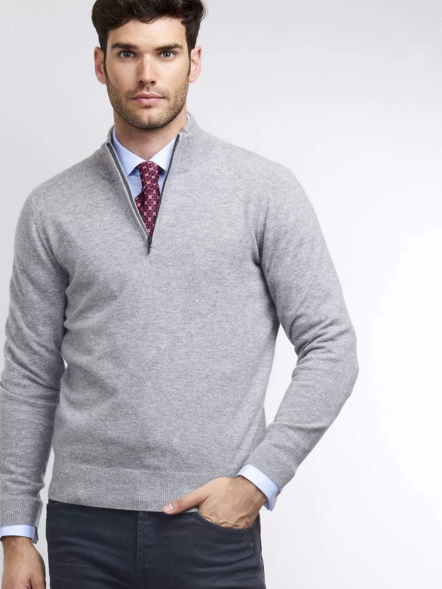 Pull Homme Hiver 2024 - Col Montant Élégant avec Zip Moderne, Confort Haut de Gamme