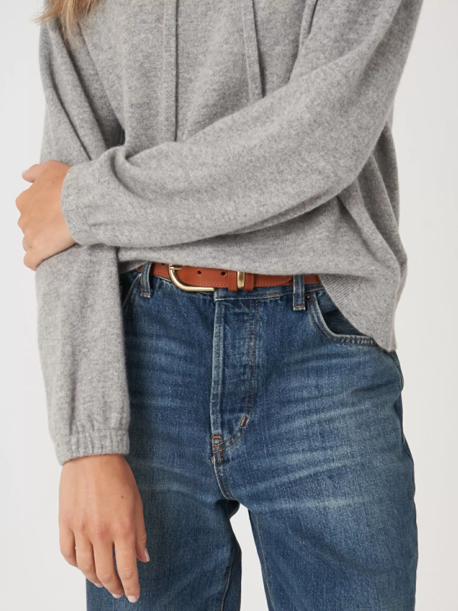Doudoune légère en cachemire bio pour femme - Manches bouffantes confortables - Prix doux & éco-responsable
