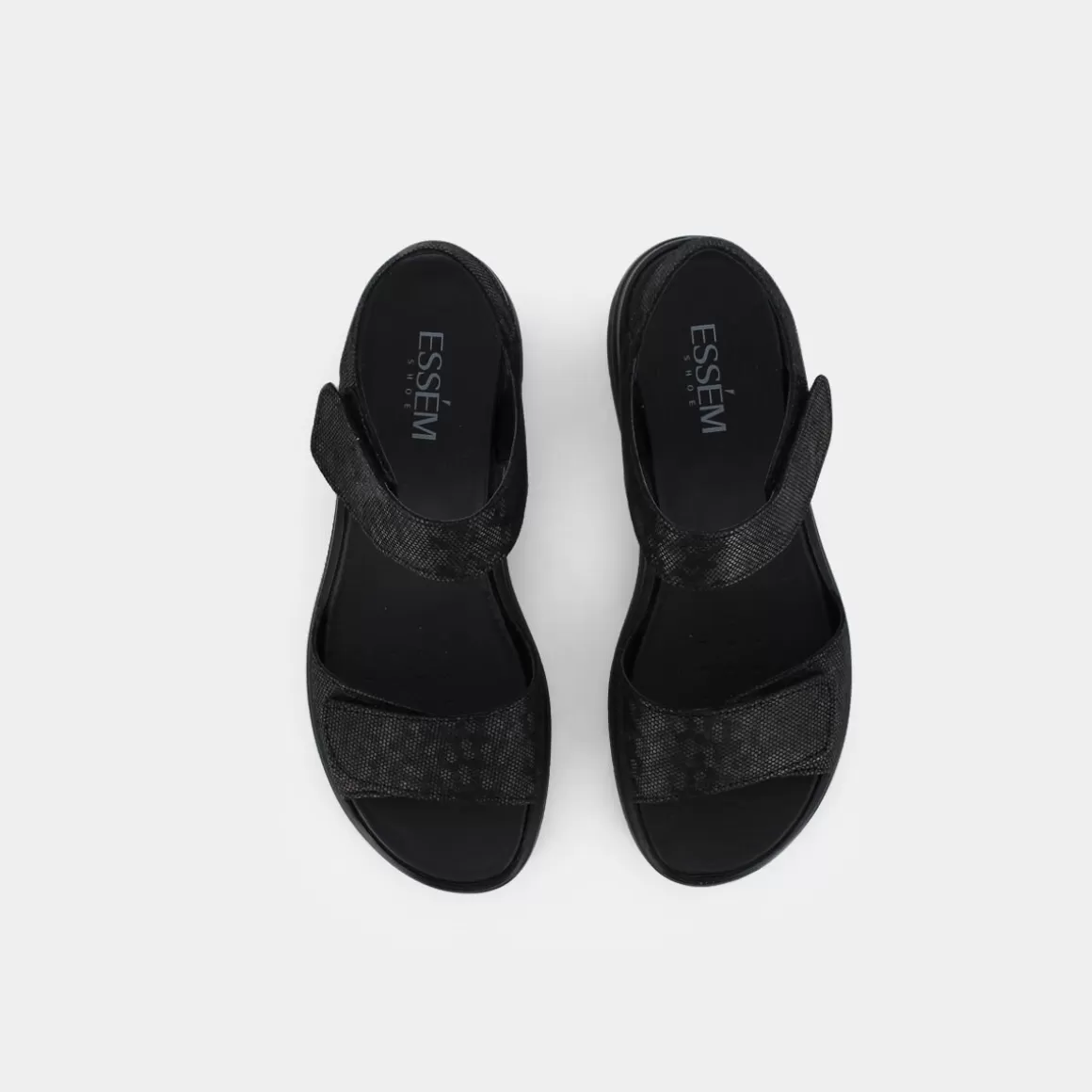 Sandales élégantes ESSEM en cuir noir - Modèle intemporel Im-E23D-08 (Collection Printemps-Été)