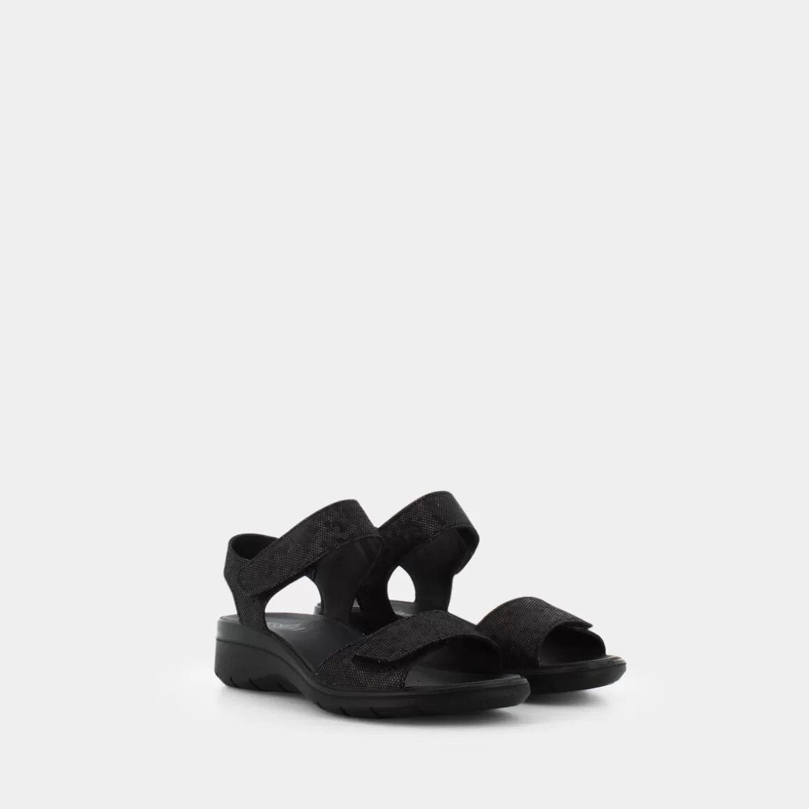 Sandales élégantes ESSEM en cuir noir - Modèle intemporel Im-E23D-08 (Collection Printemps-Été)
