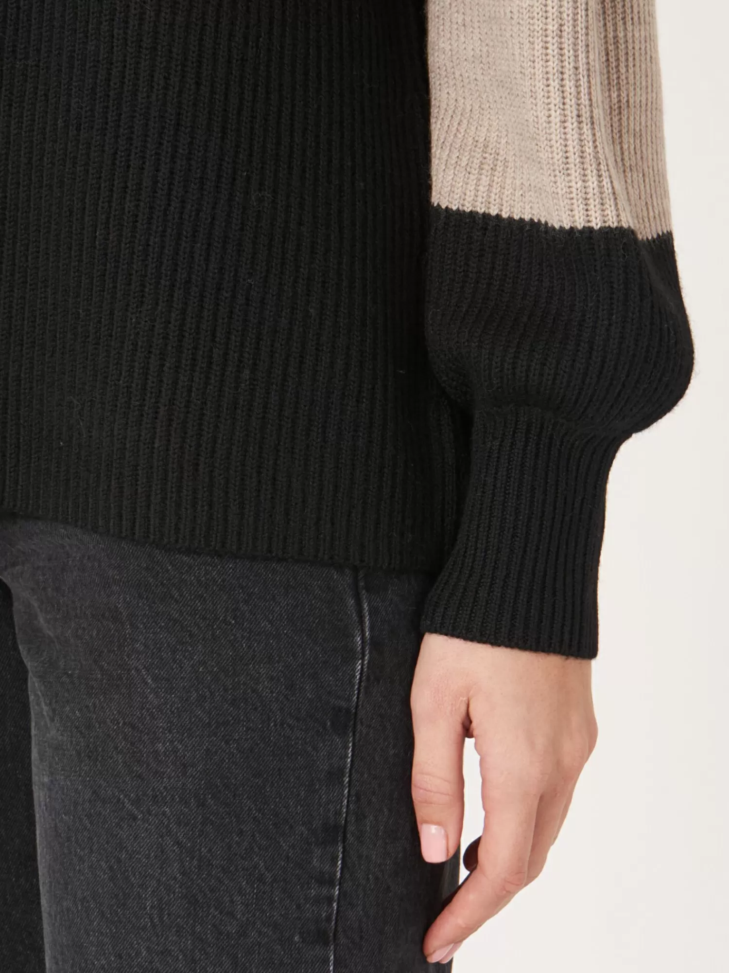 Sweat Femme à Motifs Chevron Intarsia - Col Roulé Tendance - Prix Doux