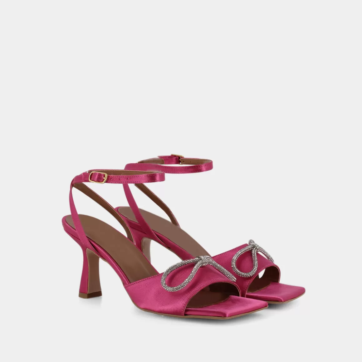 Escarpins féminins Fuchsia SHEEN Is-E22D-03 - Sandales à talons roses printanières élégantes pour tenues décontractées, modèle confortable en cuir souple avec semelle antidérapante