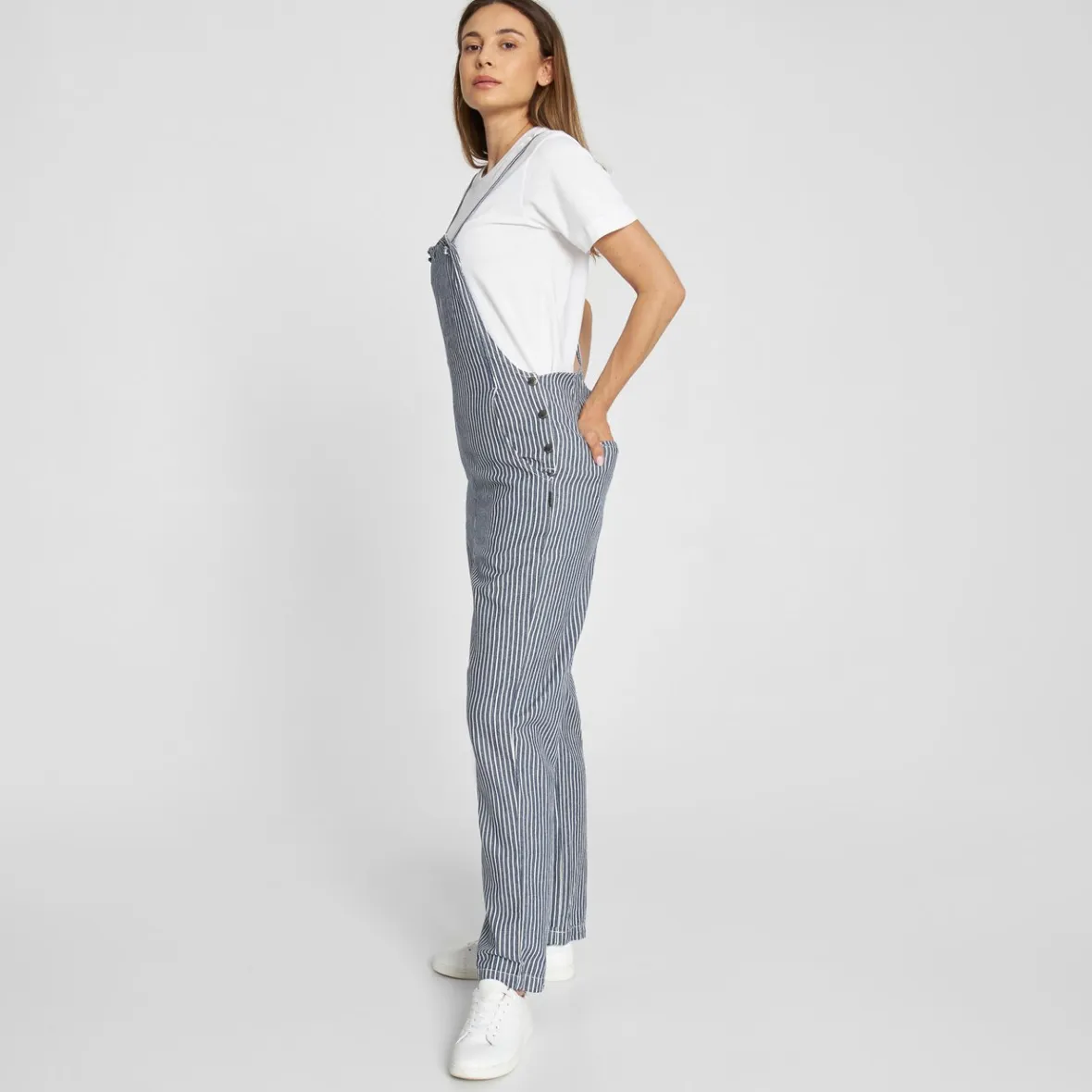 Combinaison Femme Rayures Élégantes - Bleu Marine | Style Professionnel d'Emmaboda en Promotion Exclusivité