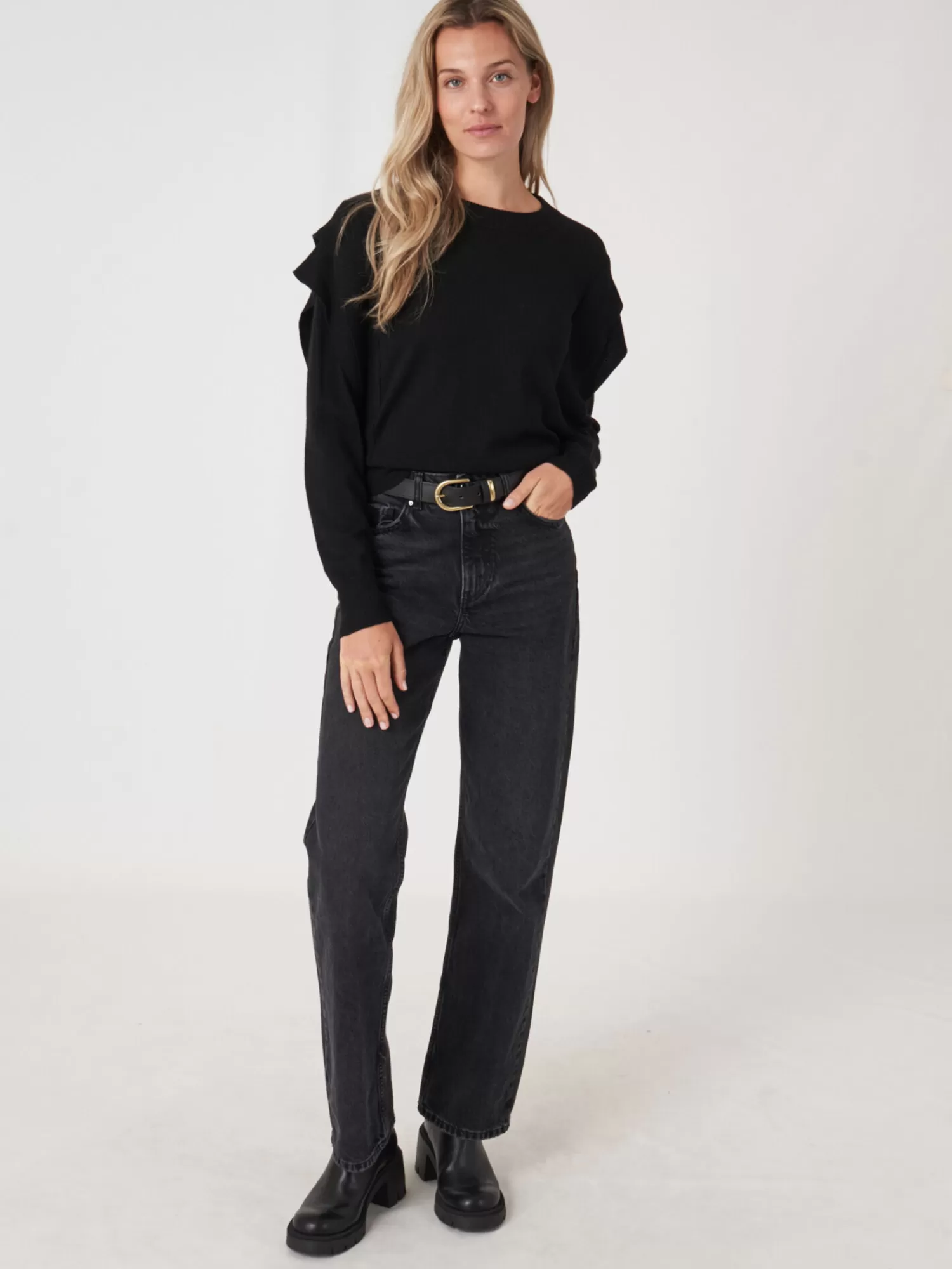Pull Femme Court Style Épaulé Décoré - Tendance Confort Printanière