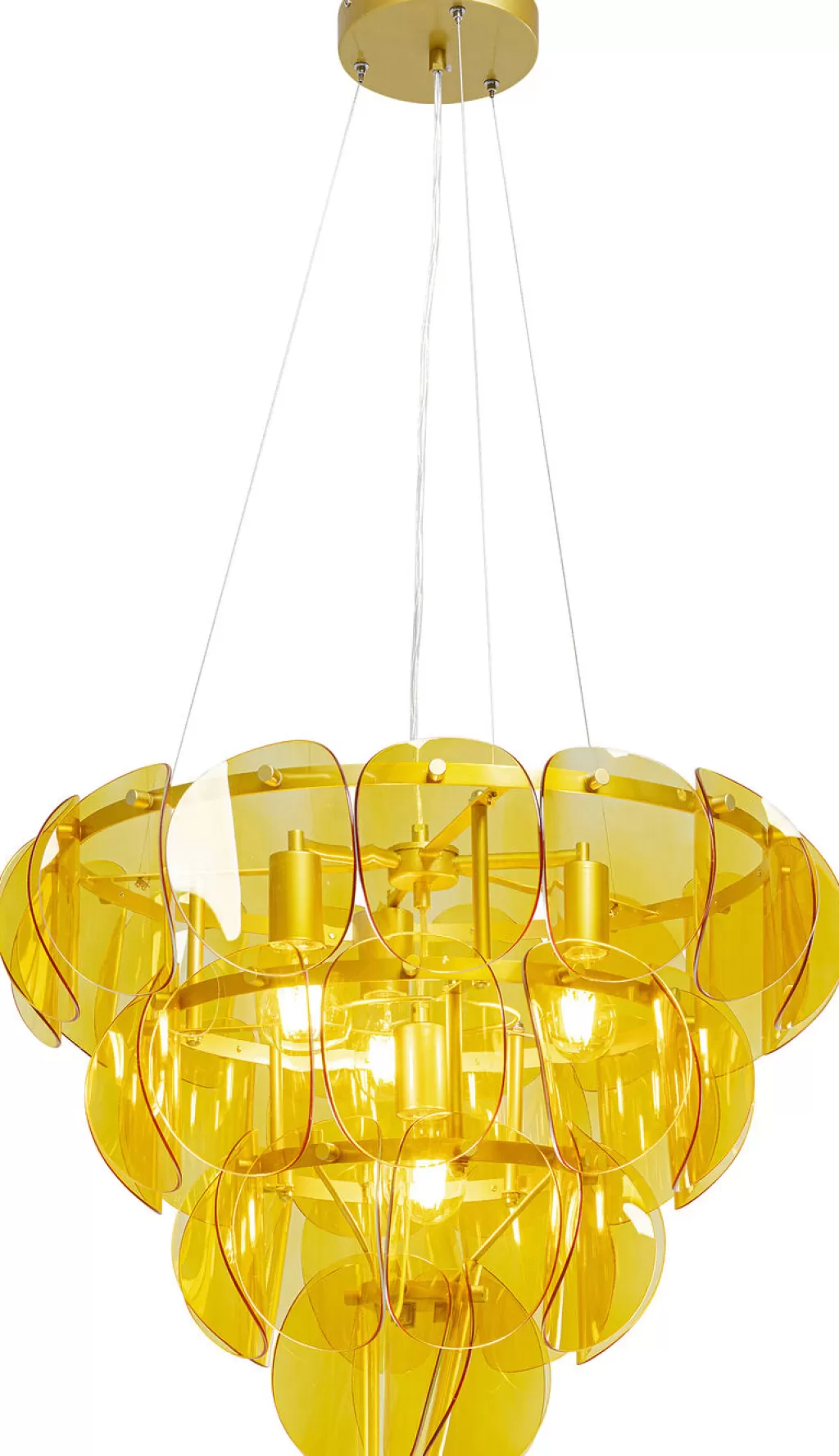 Lustre suspendu design Mariposa Triple Cercle - Éclairage contemporain en laiton vieilli (60 cm) - Collection exclusive KARE Design pour décoration intérieure