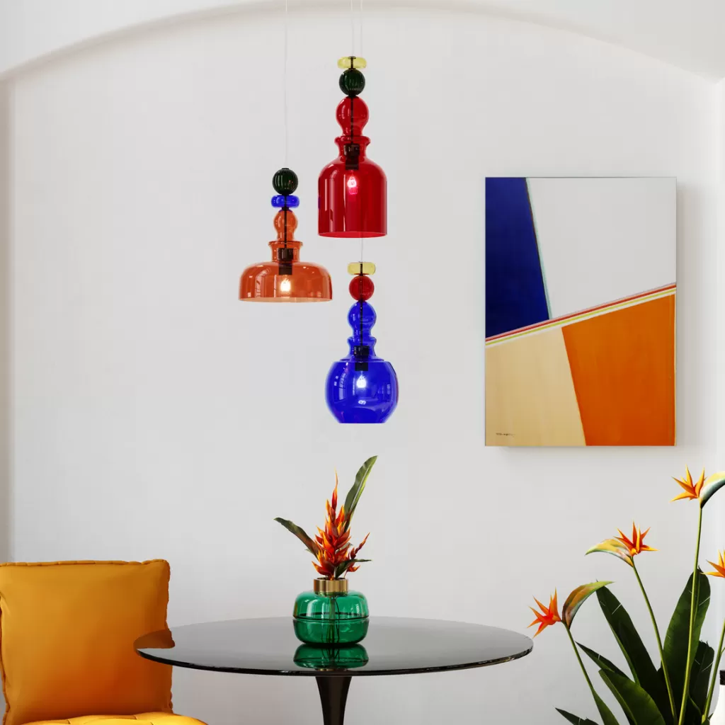 Lustre design Mazzo Tre Spiral avec 3 spirales contemporaines - Diamètre 48 cm - Suspension élégante pour intérieur moderne (Collection KARE Design)