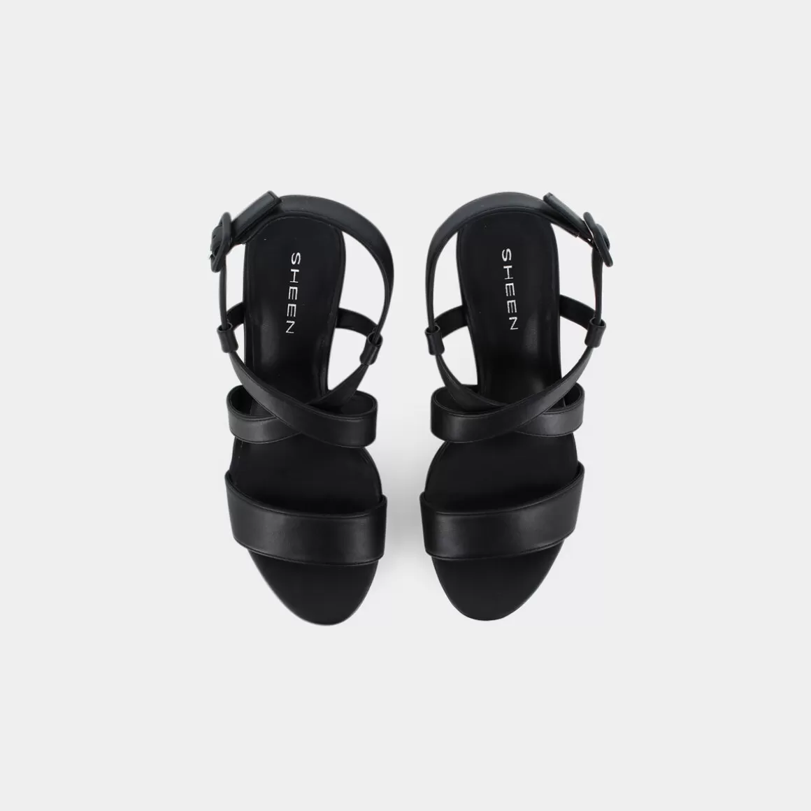 Sandales Femme Élégantes SHEEN - Modèle E23D07 Noir avec Semelle Confortable - Chaussures d'Été Tendance