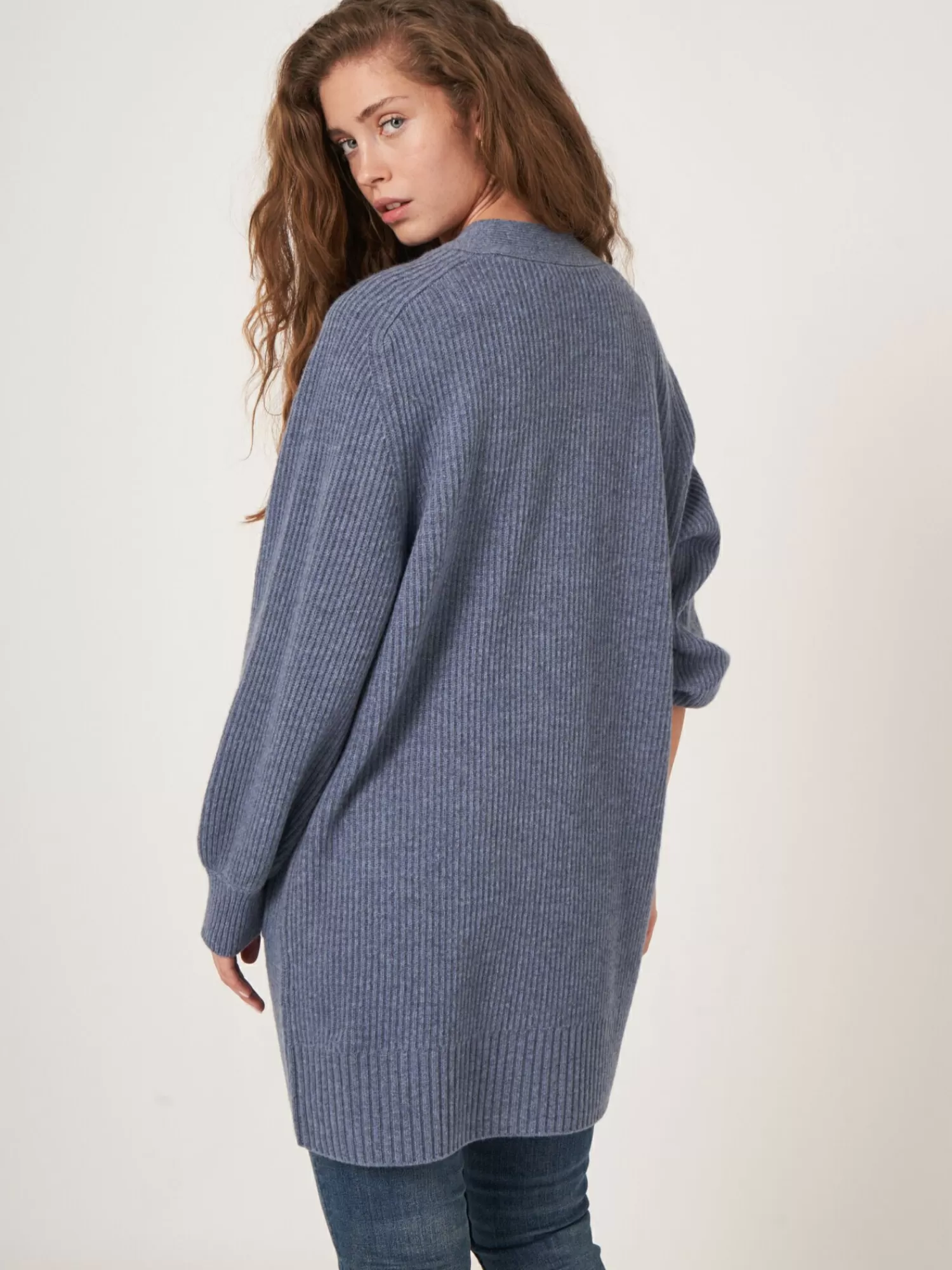 Gilet Femme Mi-Longue à Côtes avec Poches Pratiques - Style Urbain Élégant