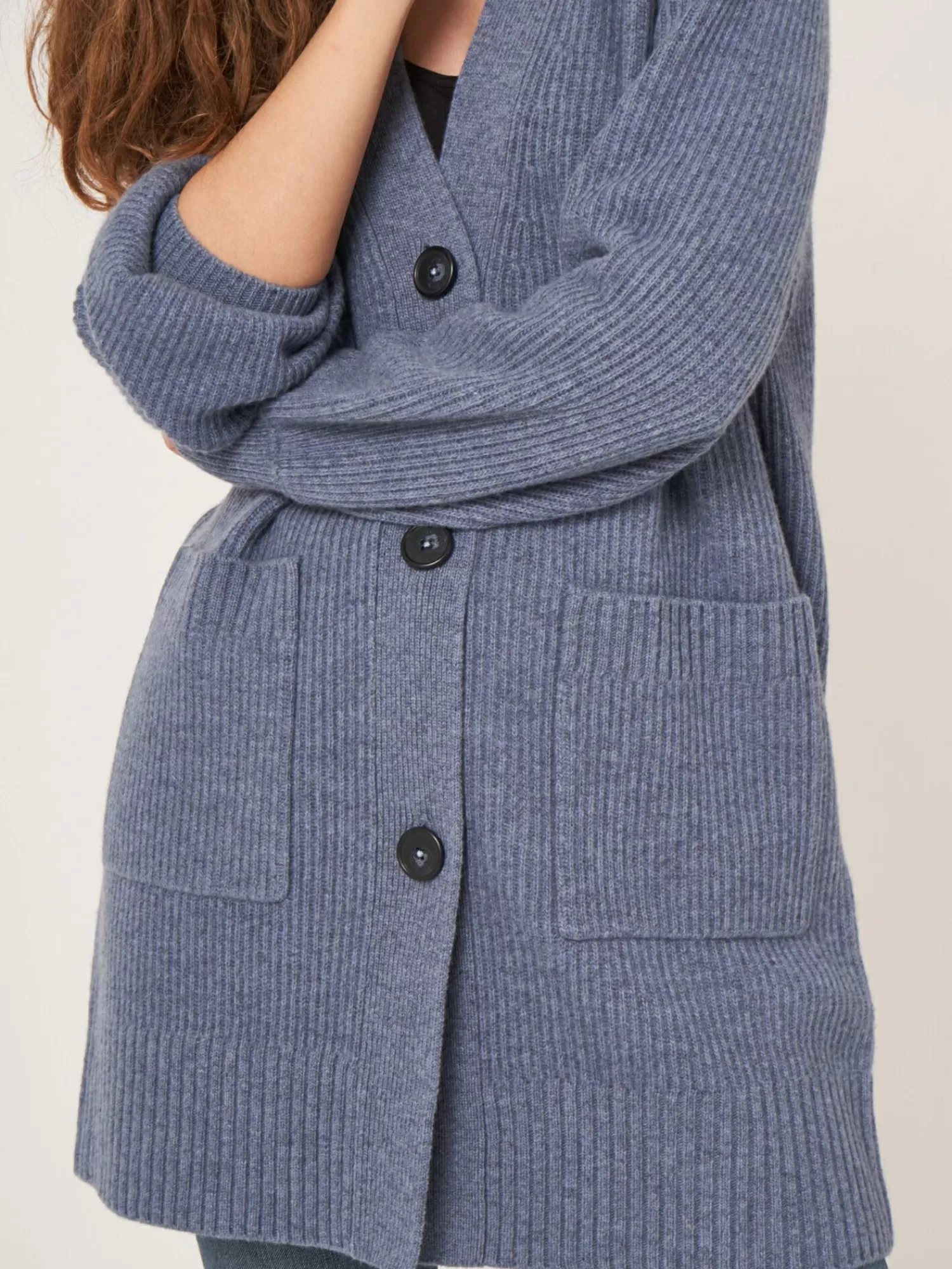 Gilet Femme Mi-Longue à Côtes avec Poches Pratiques - Style Urbain Élégant