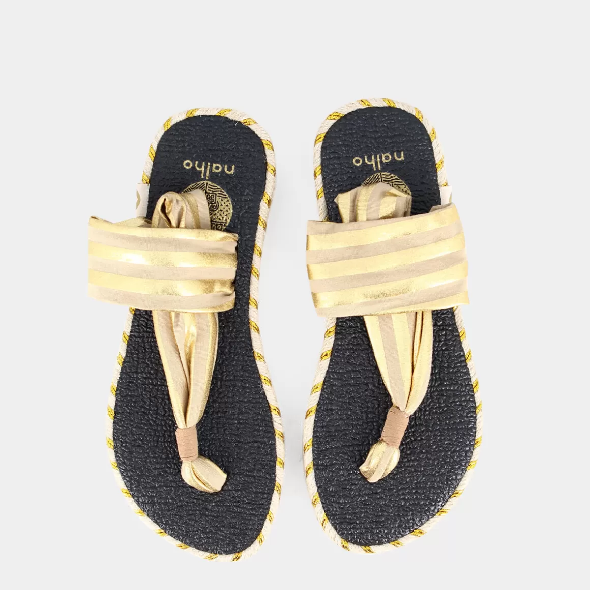 Sandales Ganika Doré Satin - Beige Sable | Nouveauté NALHO Réf.NA2  
Élégance Naturelle avec Semelle Confort