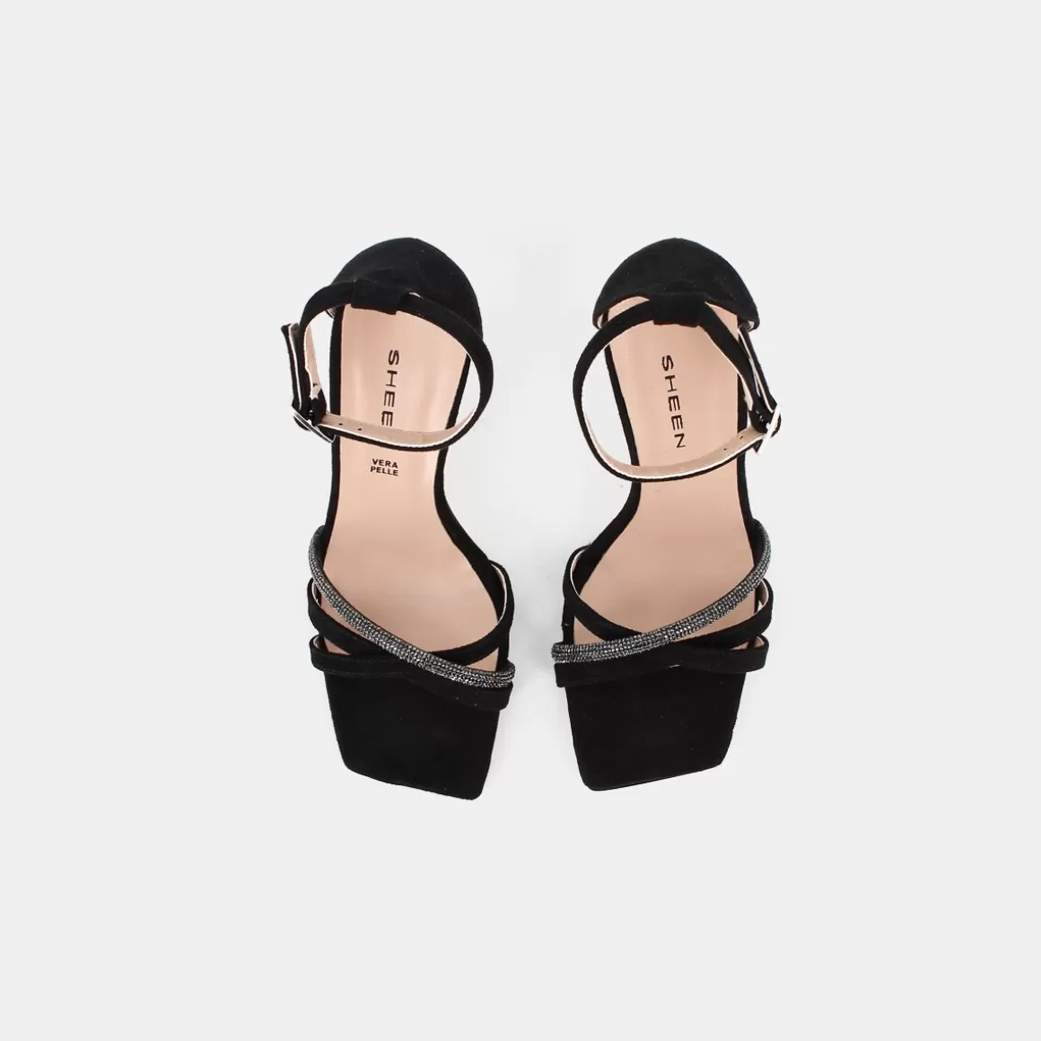 Sandales Printanières SHEEN Modèle E23D01 - Noir Élégant avec Semelle Confortable pour Look Urbain