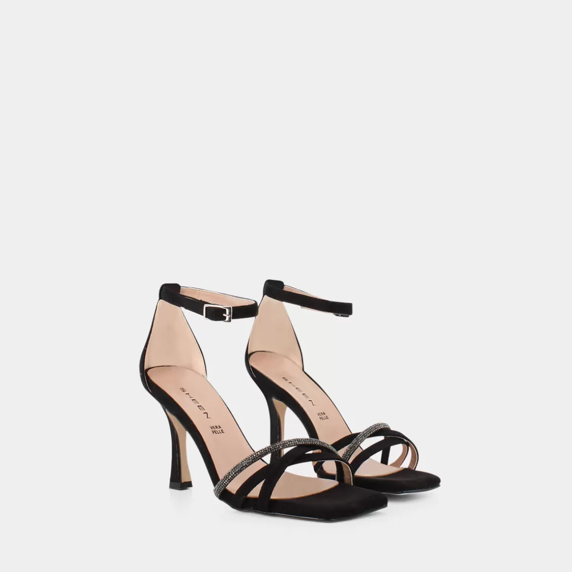 Sandales Printanières SHEEN Modèle E23D01 - Noir Élégant avec Semelle Confortable pour Look Urbain